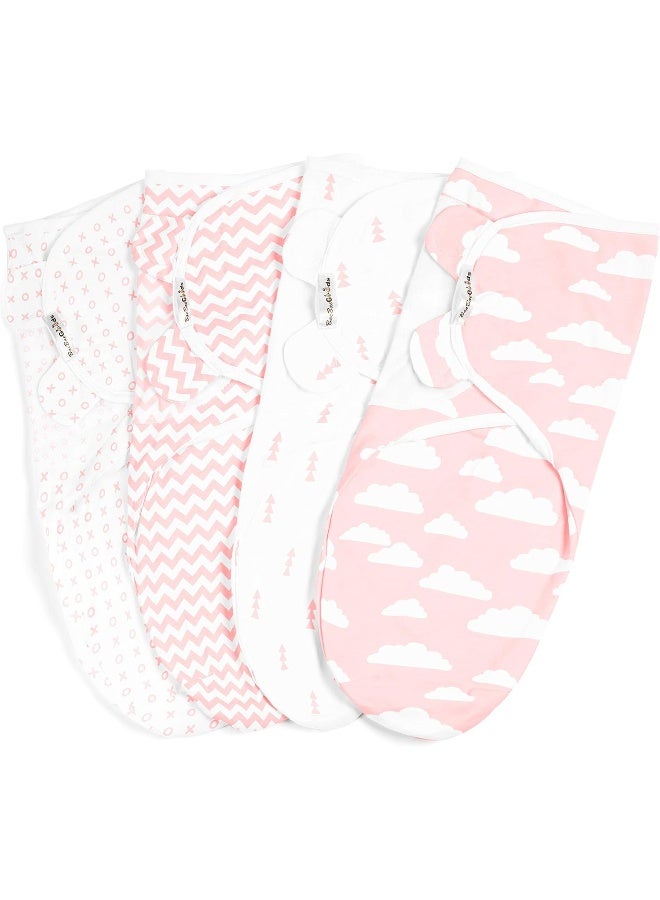 BaeBae Goods Swaddle Blanket, Adjustable Infant Baby Swaddling Wrap Set of 4, Baby Swaddling Wrap Blankets for Boys and Girls Made in Soft Cotton, (0-3 Months) - Image 1